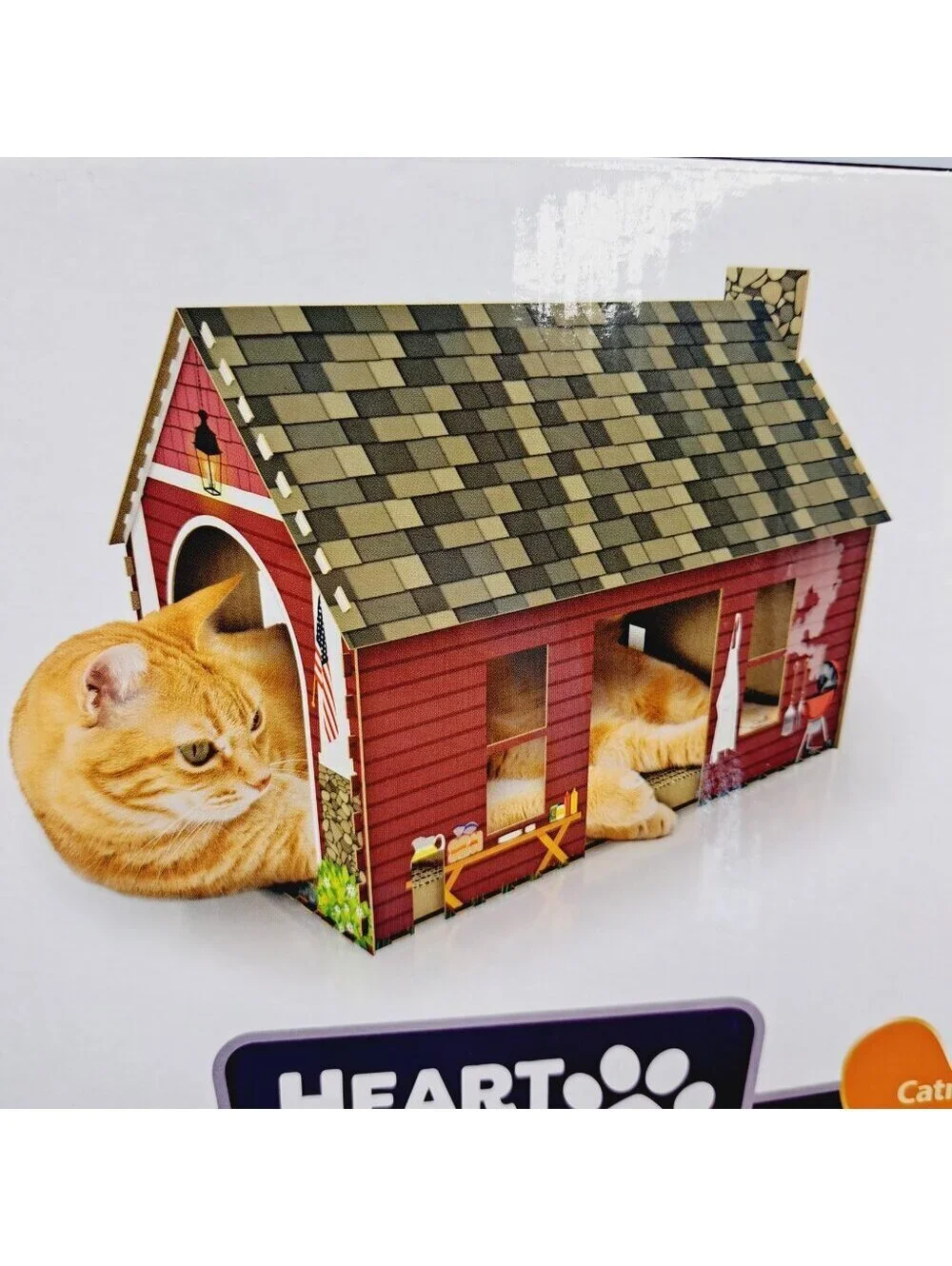 BBQ Cookout Cat or Small Pet House with Cardboard Scratching Boards